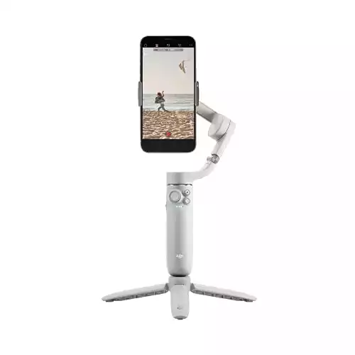 DJI OM 5 Smartphone Gimbal Stabilizer, 3-Axis Phone Gimbal, Built-In Extension Rod, Portable and Foldable, Android and iPhone Gimbal with ShotGuides, Vlogging Stabilizer, YouTube TikTok Video, Gray