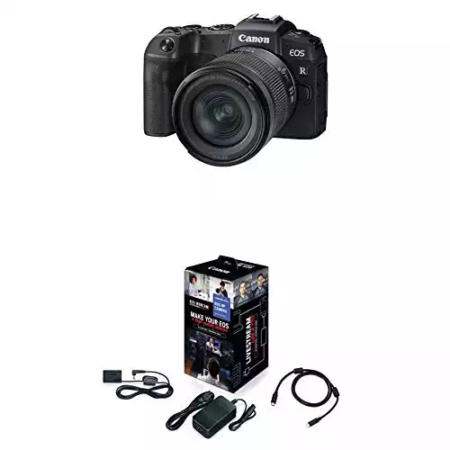 Canon EOS RP Full-Frame Mirrorless Interchangeable Lens Camera + RF24-105mm Lens F4-7.1 is STM Lens Kit- Compact and Lightweight, Black & Accessories Starter Kit for EOS RP