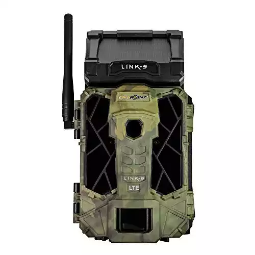 SPYPOINT LINK-S Solar Cellular Trail Camera, 4G/LTE, 12MP HD Video, PATENTED Solar Panel, Blur Reduction&IR Boost, 0.07s Trigger, 100' Detect/Flash ((1) LINK-S)