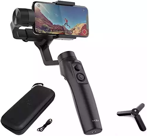 MOZA Mini-MI 3-Axis Gimbal stabilizer for Smartphone iPhone Vlog Youtuber Live Video Record Wireless Phone Charging Multiple Subjects Detection 360°Inception Stunning Motion Timelapse