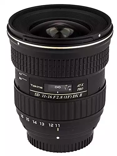 Tokina ATXAF116DXIIN 11-16mm f/2.8 Pro DX-II Lens for Nikon F, Black