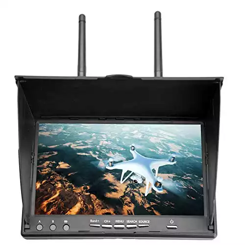 FPV Receiver Monitor,5.8GHz 40Channels 7Inch LCD Screen Receiver Monitor for FPV Drone Quadcopter,Effective Accessory for FPV Drone, for Outdoor use