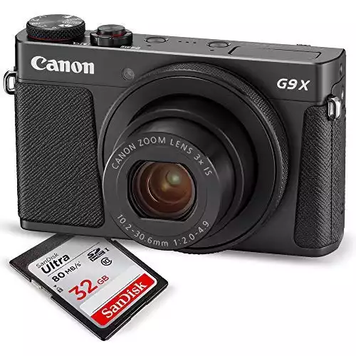 Canon PowerShot G9 X Mark II Digital Camera (Black) W/ 32GB SD Card, and Basic Accessory Bundle
