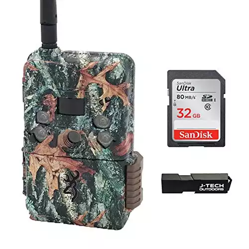 Browning Defender Wireless Pro Scout Cellular Trail Game Camera (AT&T) Bundle Includes 32GB Memory Card and J-TECH Card Reader (18MP) | BTCDWPS-ATT