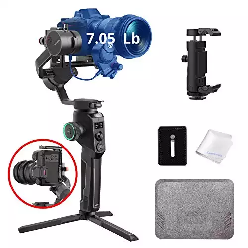 MOZA Aircross 2 Gimbal 3-Axis Handheld Stabilizer for DSLR Camera,Mirrorless Camera with Larger Heavier Lens Easy Setup Intelligent Mimic Motion-Control Max Payload 7.05Lb 12H Running Time