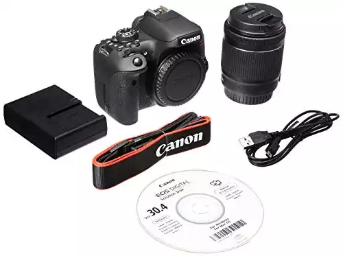 Canon EOS Rebel T6i DSLR Camera with EF-S 18-55mm f/3.5-5.6 is STM Lens - International Version (No Warranty),Black
