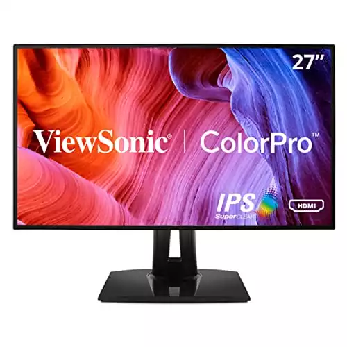 ViewSonic VP2768 PRO 27" 1440p Monitor with 100% sRGB Rec 709 14-bit 3D LUT and Color Calibration for Photography and Graphic Design