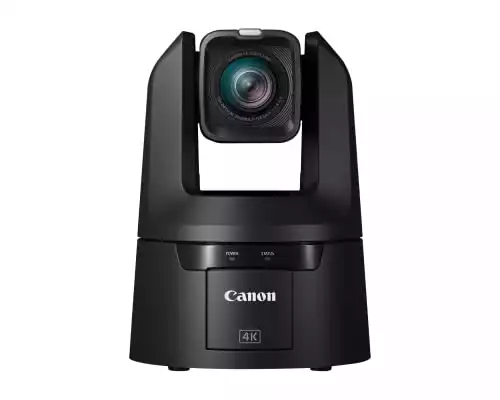 Canon CR-N500 Pro PTZ Camera BK 15x Optical Zoom lens, 1” 4K 30p Dual Pixel AF Sensor, 3G-SDI, HDMI, IP Video Out, NDI|HX2, SRT- Church, Live Events, Streaming Conference, Classroom, Esports, Vloggi...
