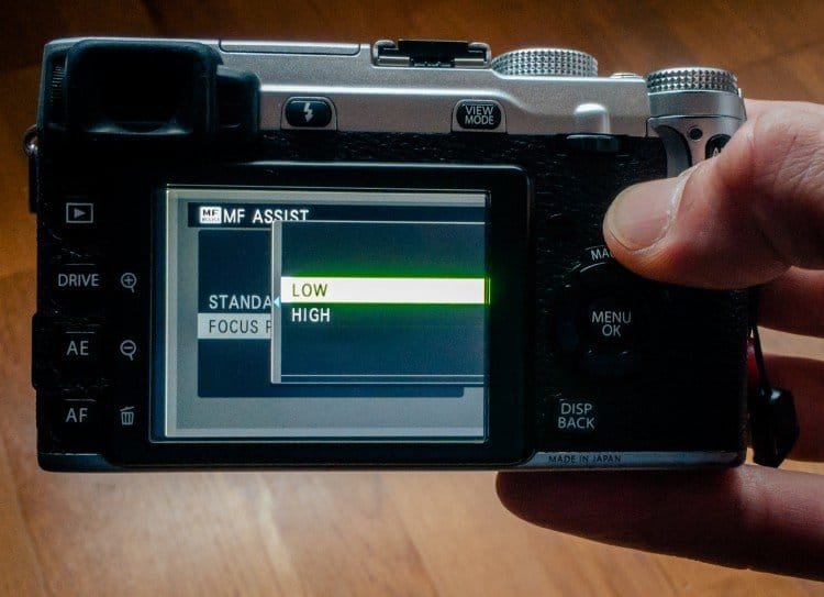 how to fix focus peaking on the fuji X-E1